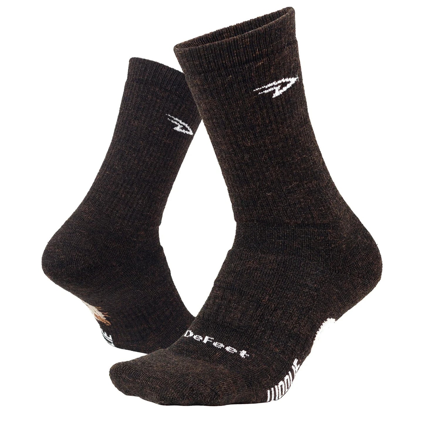 Woolie Boolie 6in Charcoal Grey Socks with D-Logo