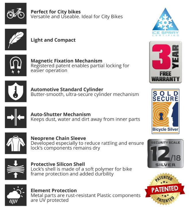 Viking Chain Lock Silver 140cm