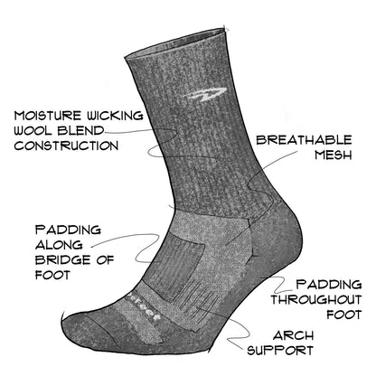 Woolie Boolie 6in Charcoal Grey Socks with D-Logo